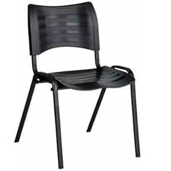 Cadeira fixa plástica modelo iso turim cor preta 