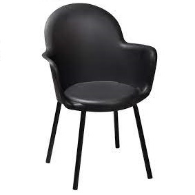 Cadeira fixa plástica modelo boston cor preta 